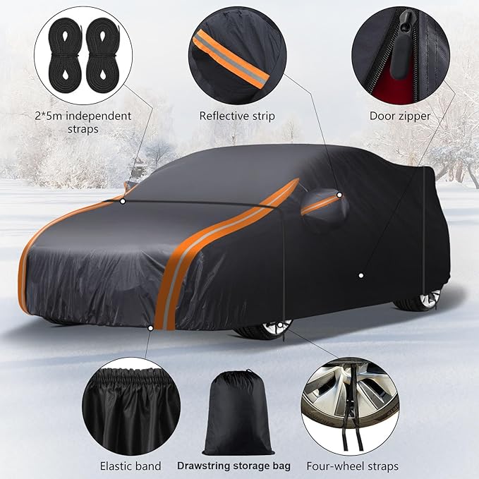 Car Cover Custom Fit for 1999-2025 Honda Odyssey, 8-Layer Waterproof All Weather SUV Cover, Full Exterior Cover Sun Rain Protection with Door Zipper and Storage Bag