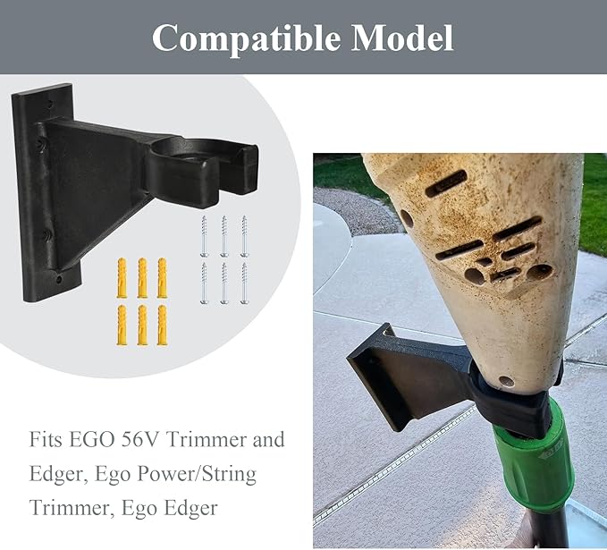 Premium Heavy-Duty Wall Hanging Holder for Garden Power Tools, Garage Storage Organizer, Storage Hooks for Trimmer, Holds up to 300lbs, Fits EGO 56V Trimmer and Edger, Ego Power/Edger(1Pcs/6-Hole)