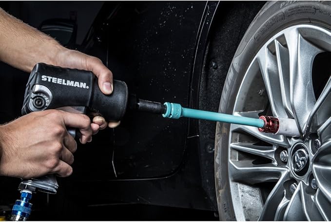Steelman 1/2-Inch Drive 140 ft-lb Torque Extension for Impact Wrench, 8-inch Extension, Corrosion-Resistant Powder-Coated Steel, Aqua