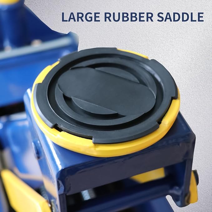 A A IN 3 Ton Heavy-Duty Floor Jack, Steel Hydraulic Jack with Double Pumps for Quick Lifting, Rotating Rear Casters, Blue