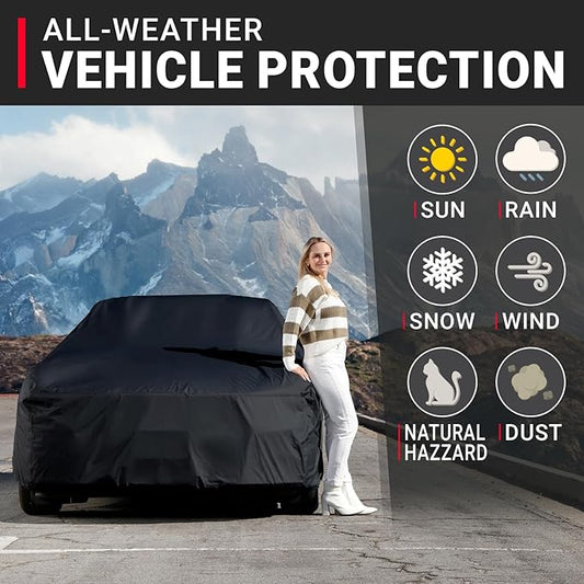iCarCover Premium Custom Car Cover for 1975-1981 Mercedes-Benz 400-Series, 450SE, 450SEL Heavy Duty Waterproof All Weather Rain Snow Sun Protector Custom Fit Full Exterior Protection Car Cover (Black)