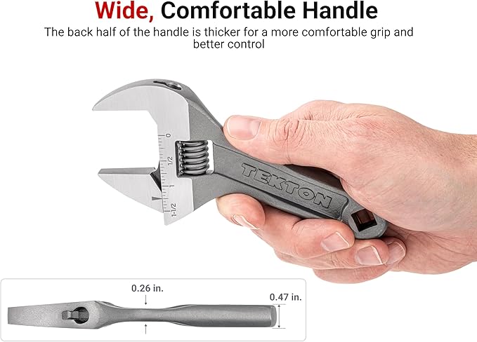 TEKTON 6 Inch Adjustable Wrench (1-1/2 in. Jaw Capacity) | WSA04122