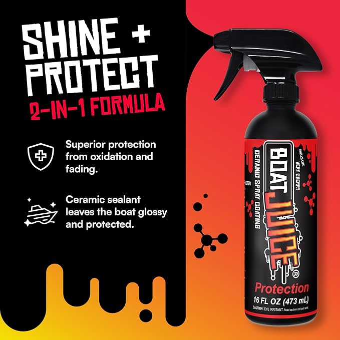 Boat Juice Protection Boat Ceramic Coating Spray - Marine Ceramic Coating for Boats, Ceramic Boat Wax Spray, Marine Wax for Boats - Boat Cleaner, Boat Cleaning Supplies, Boat Accessories