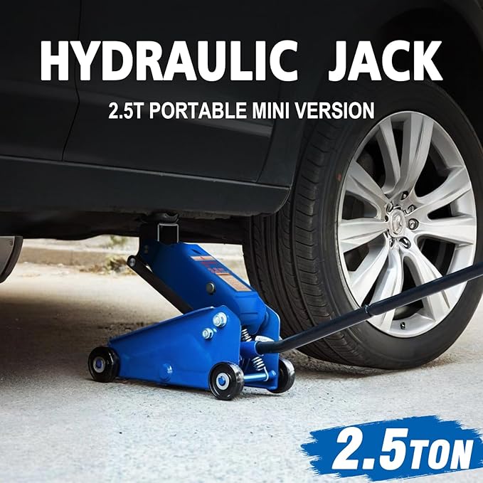 Mini Hydraulic Jack 2.5 Ton (5500lbs)/Floor Jack with Heightening Gasket,Lifting Range 4.13"-17"