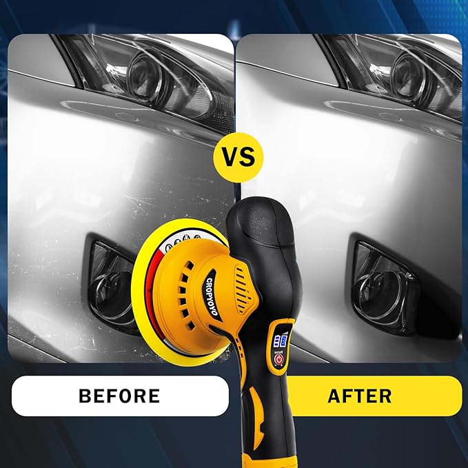 Cordless Car Buffer Polisher Compatible for Dewalt 20V Battery(Without Battery) Car Buffer Polishers with 6 Variable Speed Up to 5500RPM, for Car Detailing/Polishing/Waxing(Battery Not Included)