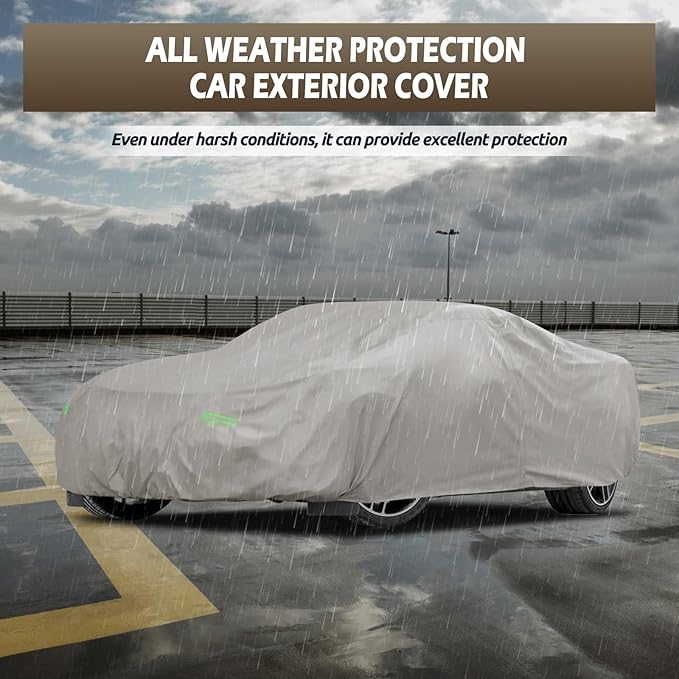 Migaven 6 Layers Car Cover Custom Fit for Corvette C4 C5 C6 C7 C8 1980–2025, Waterproof Full Exterior Cover Rain Sun Protection with Door Zipper (Not Include Mirror Pocket)