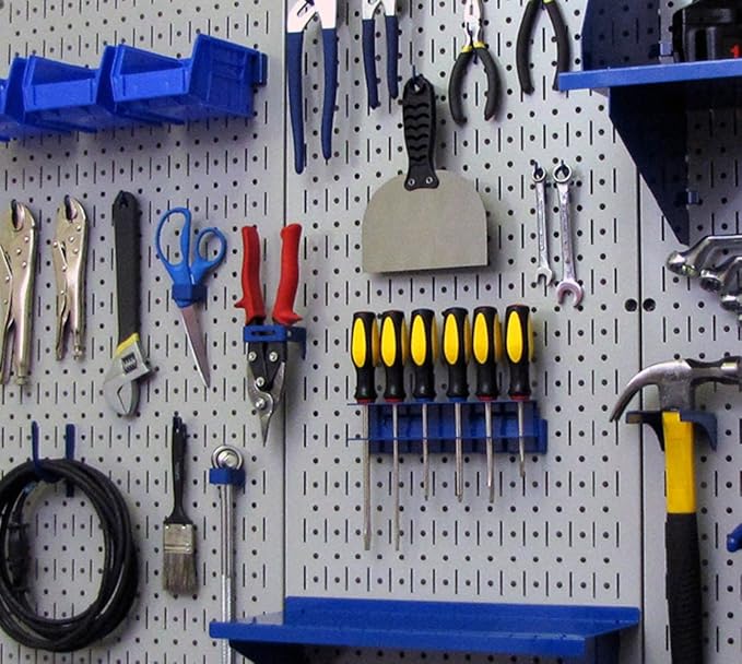 Wall Control Pegboard 32in x 16in Gray Metal Pegboard Tool Board Panel