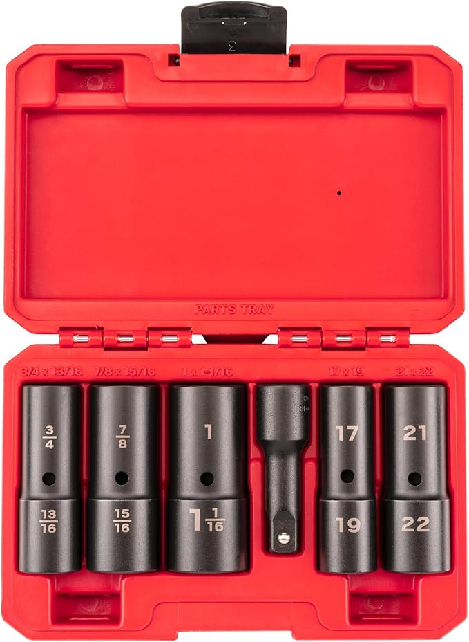 TEKTON 1/2 Inch Drive Deep Thin Wall Impact Flip Socket Set with Case (6-Piece) | SIF92400