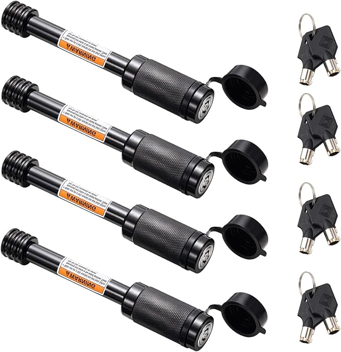 CZC AUTO Hitch Receiver Pin Lock Trailer Receiver Lock with 5/8" Pin for Class III IV 2" and 2-1/2" Receiver, for Hitch Bike Rack Tray Ball Tow Rope for Trailer Truck Car Boat (4 Pack, 5/8 inch pin)