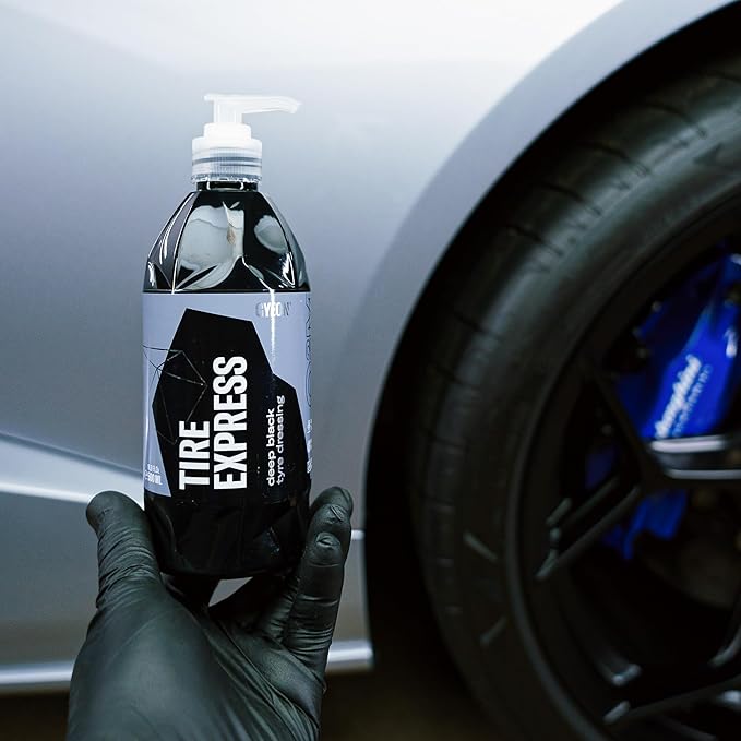 Gyeon Tire Express Satin‑Finish Tire Dressing Water Based UV Protection Self‑Cleaning Long Lasting Factory‑Fresh Look Easy Wet Or Dry Application Deep Natural Tire Revitalizer