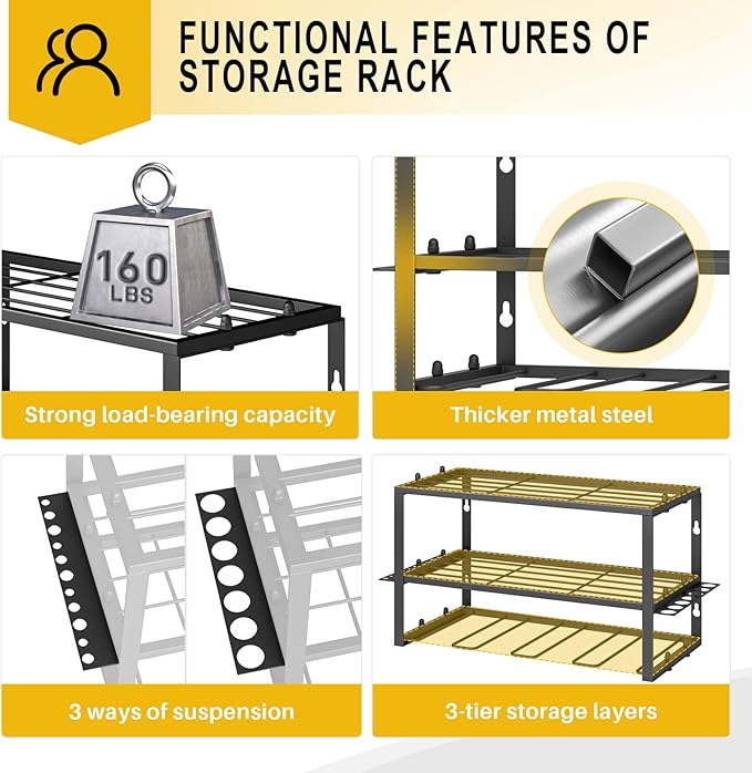 Spacecare Power Tool Organizer- Power Drill Tool Holder- Heavy Duty Tool Shelf & 1 Pack 3 Layers Tool Rack Cordless Drill Holder- Floating Tool Shelf Wall Mounted Tool Storage Rack for 4 Drill Holders