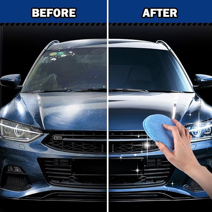 AIDEA Car Wax Applicator Pad, Microfiber Applicator Pad for Buffing & Detail Polishing, 6PK Round Foam Pads for Car Cleaning and Fine Polishing, 5 Inch