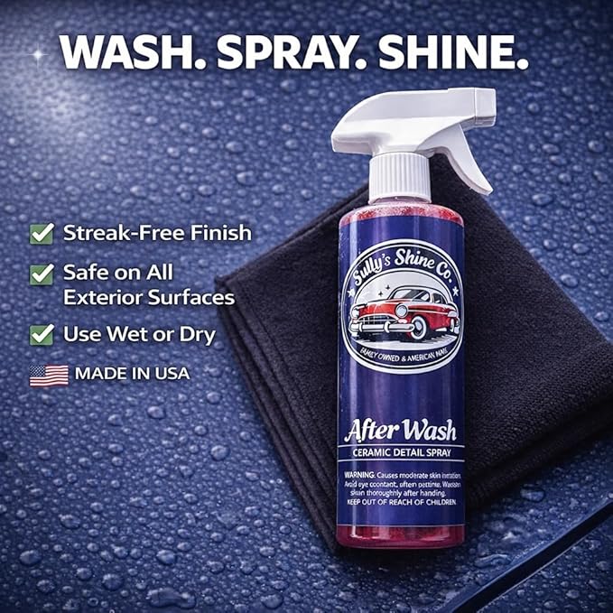 Ceramic Spray Coating for Cars – After Wash Ceramic Detail Spray, SiO2 Ceramic Spray Wax, Hydrophobic Paint Protection, High Gloss Shine & Slick Finish – Sully’s Shine Co