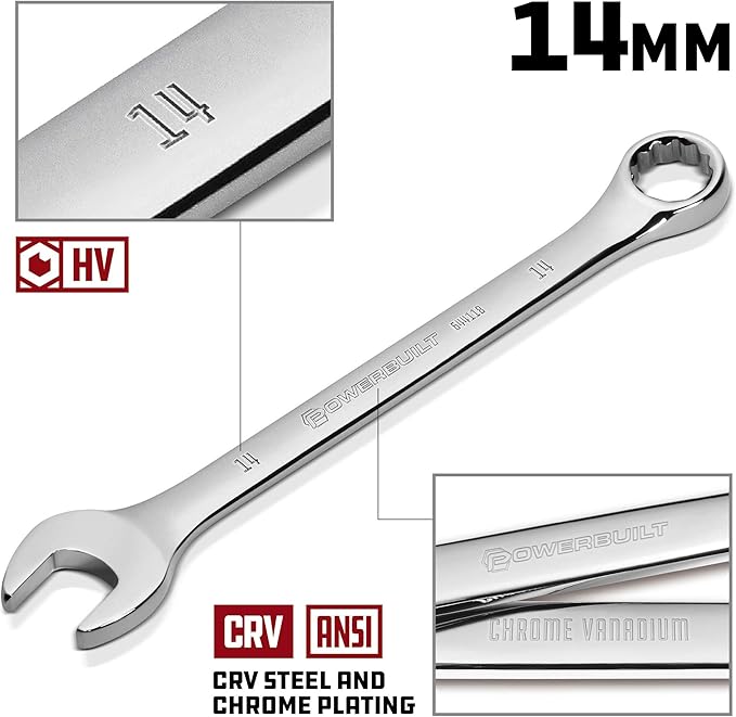 Powerbuilt 644118 Metric Mirror Polished 14mm Combination Wrench