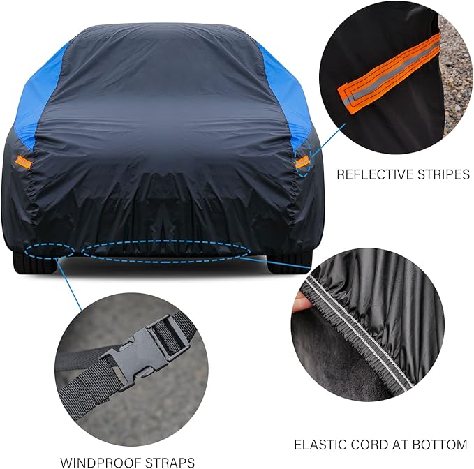 Ford Car Cover Custom Fit Ford Bronco Sport/Bronco 2 Door 2dr Waterproof All Weather, Lightweight Full Exterior Cover for Automobiles Outdoor Sun UV Rain Dust Snow Wind Protection.