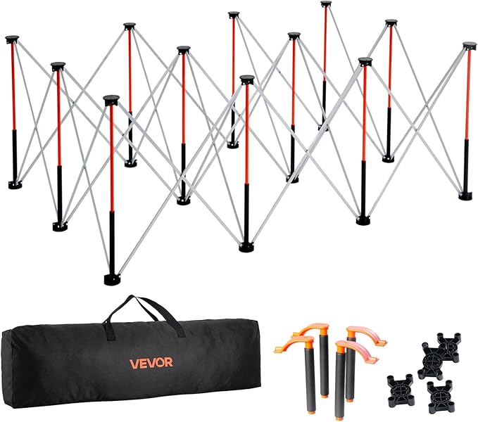 VEVOR Portable Folding Workstand, 6.12 x 4.14 ft Collapsible Workbench, 4500 lbs Weight Capacity, No Assembly Foldable Work Stand with Storage Bag, Table Top NOT Included, for Garage Workshop Outdoor