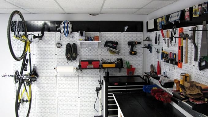Wall Control Pegboard 32in x 16in White Metal Pegboard Tool Board Panel