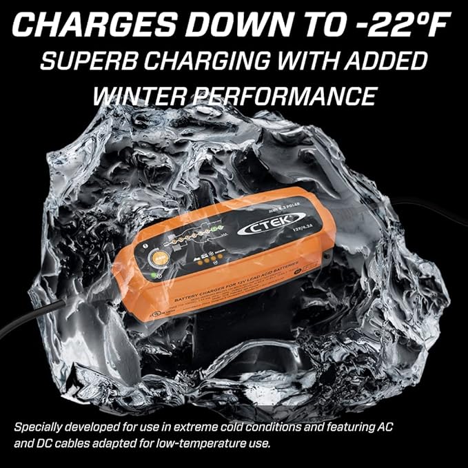 CTEK 56-958 MUS 4.3 Polar 12 Volt | Fully Automatic Extreme Climate 8 Step Battery Charger