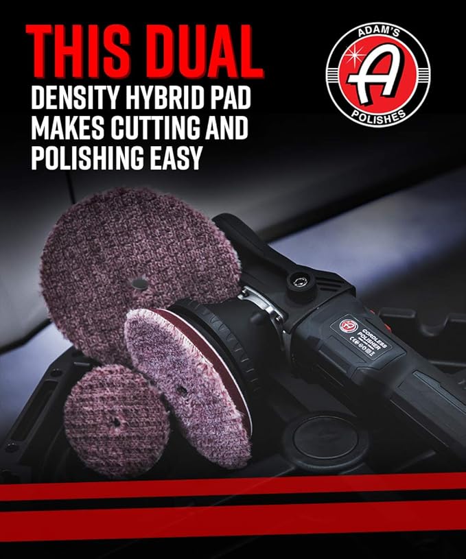 Adam's Premium Polisher Pad (5.5", One Step Polishing Pad) - Blended Wool & Microfiber Cuts & Finishes in One Step - Color Coded to Match with Recommended Polish or Compound