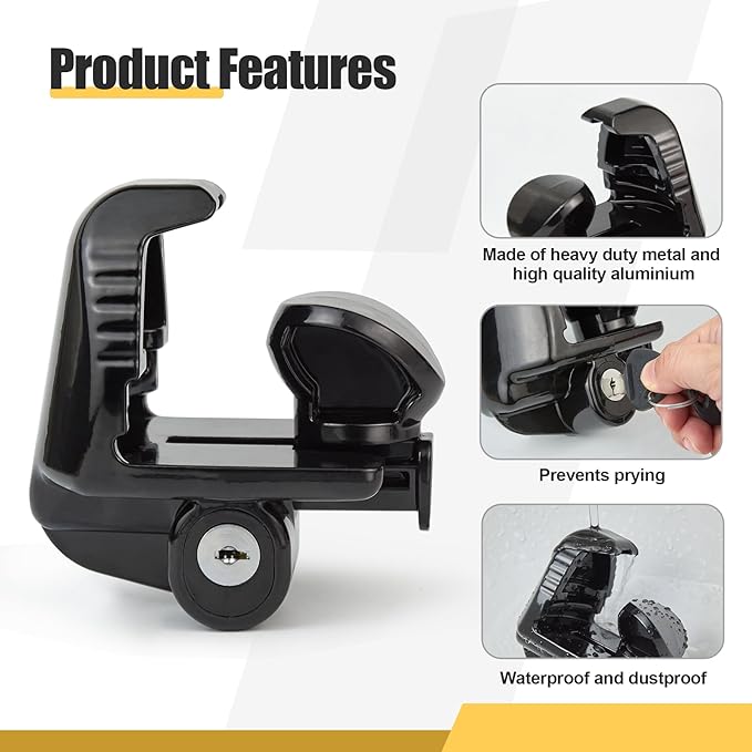 Trailer Lock with Keys Fit 1-7/8 ",2 ",and 2-5/16" Couplers,Universal Accessories for Boat,Vehicles,Trailers and Rv,Heavy-Duty Steel