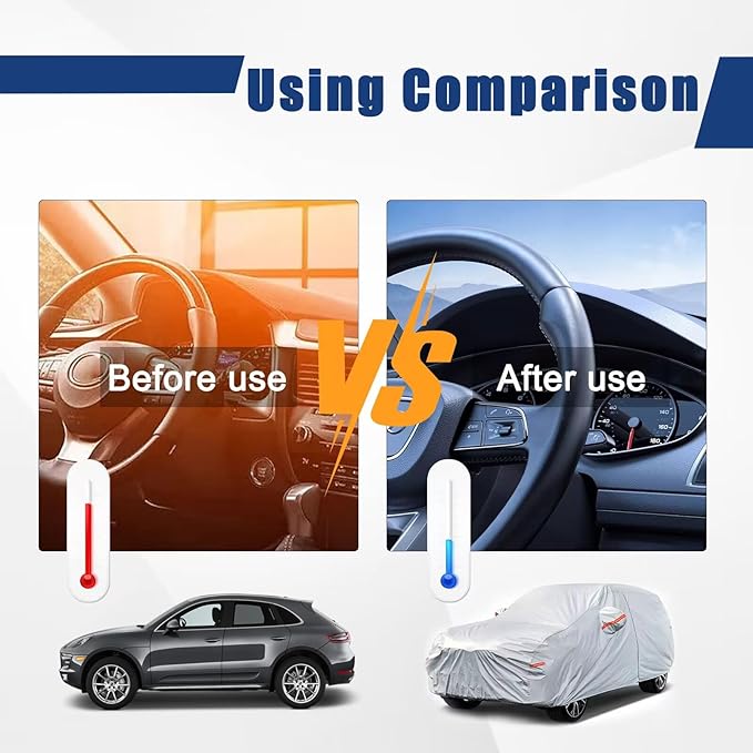 Kayme 6 Layers SUV Car Cover Custom Fit for Kia Sorento (2012-2025) Waterproof All Weather for Automobiles, Outdoor Full Cover Rain Sun UV Protection.Silver