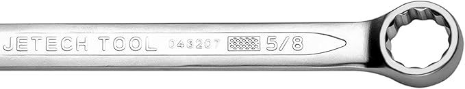 Jetech 5/8 Inch Combination Wrench - Industrial Grade Spanners with 12-Point Design, 15-Degree Offset, Made with Durable Chrome Vanadium Steel in Sand Blasted Finish, Forged, Heat-Treated, SAE