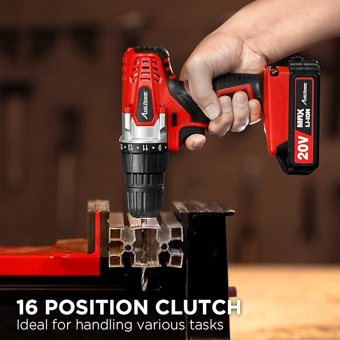AVID POWER Tire Inflator Air Compressor Bundle with 20V Cordless Drill Set with 22pcs Drill Bits