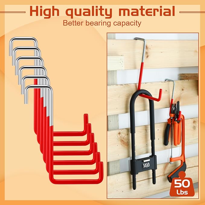 Hotop 18 Pcs Rafter Hanger Heavy Duty Large S Hooks Rafter Hanger for Garage Ladder Bike Fence Storage Organizer S Shaped Hooks(Red)