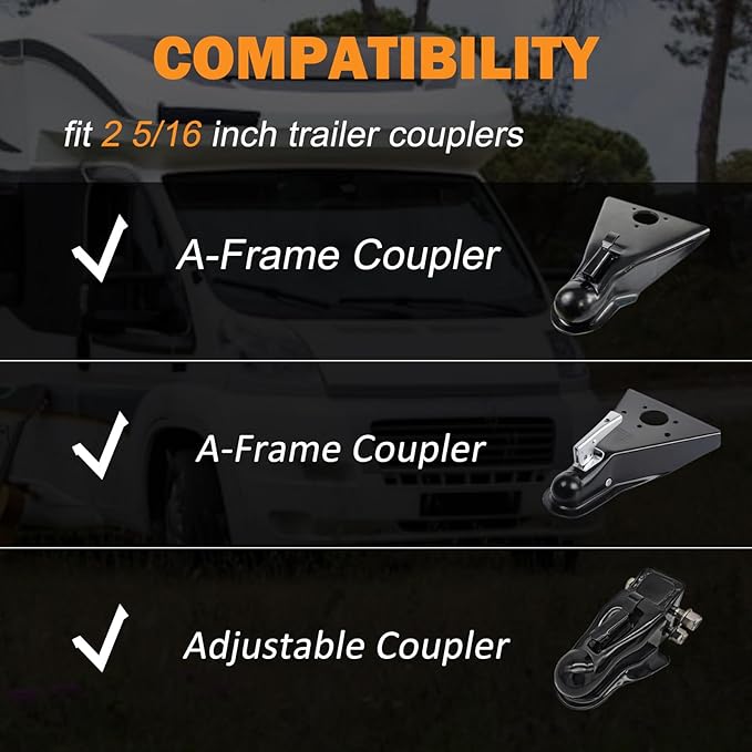 Upgraded Trailer Lock Fits 2-5/16 Inch Coupler, Anti-Theft Heavy Duty Trailer Hitch Lock with Keys for RV, Truck, Trailer, Boat
