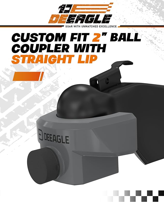DEEAGLE Heavy Duty Trailer Coupler Lock, RV Trailer Locks Fits 2” Couplers, Anti-Theft Ball Hitch Lock, Grey