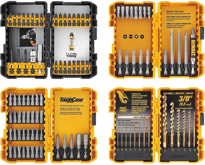 DEWALT 20V MAX* Cordless Drill/Driver Kit with Screwdriver/Drill Bit Set, 100-Piece (DCD771C2 & DWA2FTS100)