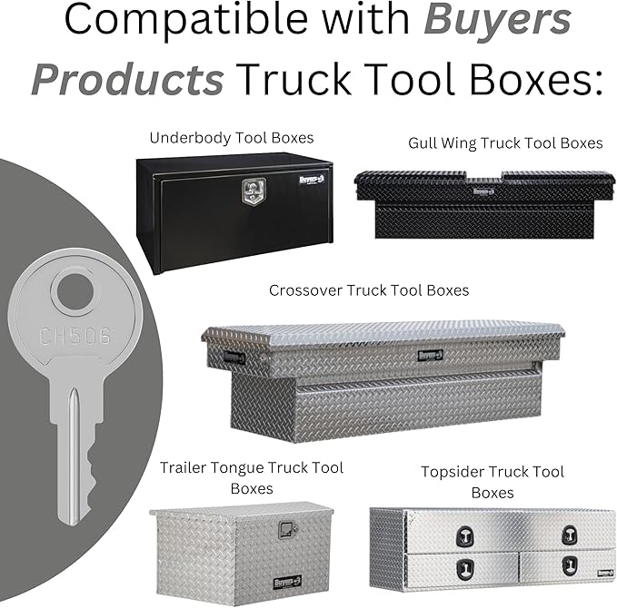 Robby's Cloud CH506 Replacement Key for Truck Boxes and Paddle Handle Boxes Marked CH-506-1 Keychain Included - Key Style May Vary (1 Pack)