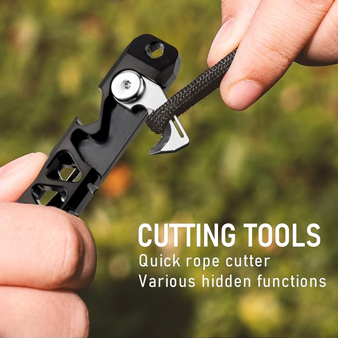 TISUR Titanium EDC Pry Bar, Keychain Pry Bar Multitool With Bottle Opener, Pocket Small Crowbar for Men Outdoor