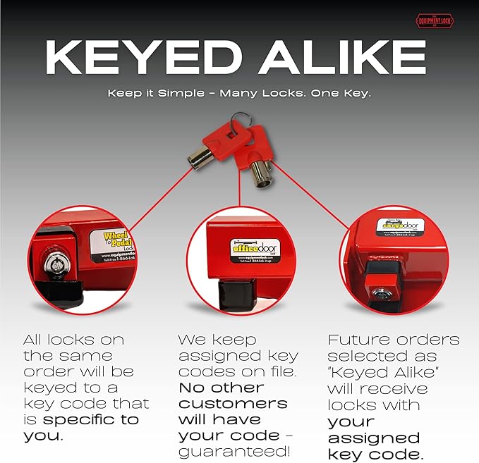 Equipment Lock Heavy Duty Cargo Door Lock - Powder Coated Steel Shipping Container Lock - Maximum Security Semi Trailer Door Lock - Semi Truck Accessories and Trailer Security (Keyed Alike)