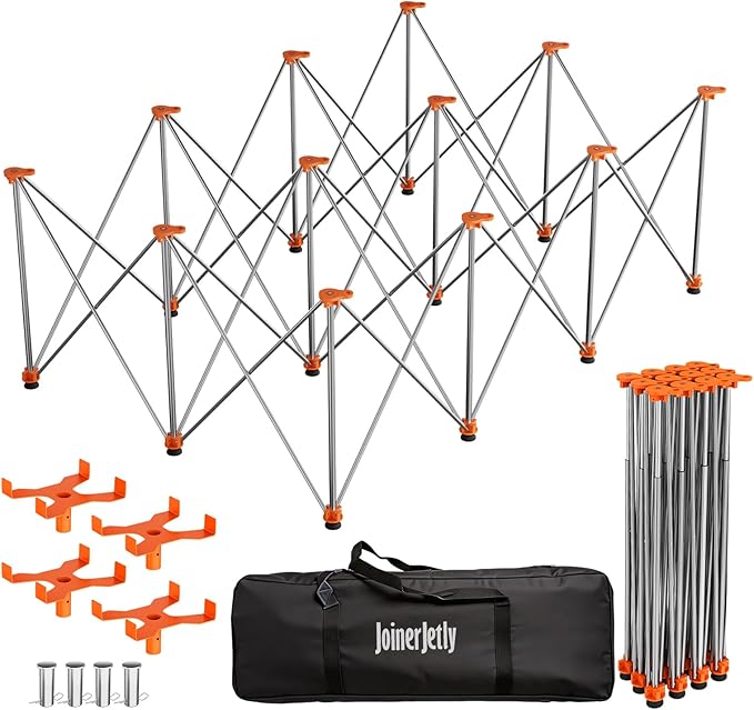 6'x4' Heavy Duty Portable Folding Workstand - 4,500 lbs Capacity Collapsible Workbench with Thickened Legs, Round Steel X-Braces & 4" Adjustable Leveling Feet - Instant Setup for Jobsite & Garage