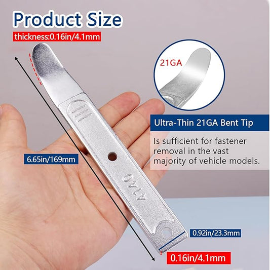 4140 Pry Tool, 2pcs Pry Bar Trim Removal Tool, Pocket Pry Bar, Car Trim Removal Tool Kit, Easily Removes Trim, Paneling, Sheet Metal, Fasteners, and More (2)