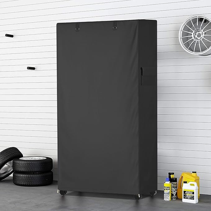 Storage Shelf Cover,Outdoor Heavy Duty 600D 36''W x 14''D x 54''H Dustproof Waterproof Shelf Covers for Wire Shelving,Storage Rack Cover with Zipper