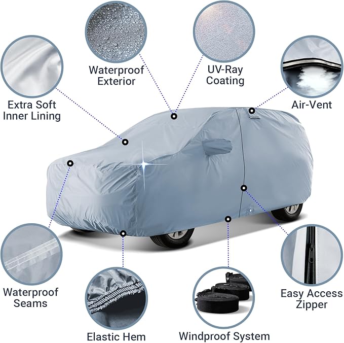 iCarCover Fits 1996-1999 Acura SLX SUV Cover Automobiles Form-Fit Padded Full Exterior Waterproof Automobiles Protection Covers