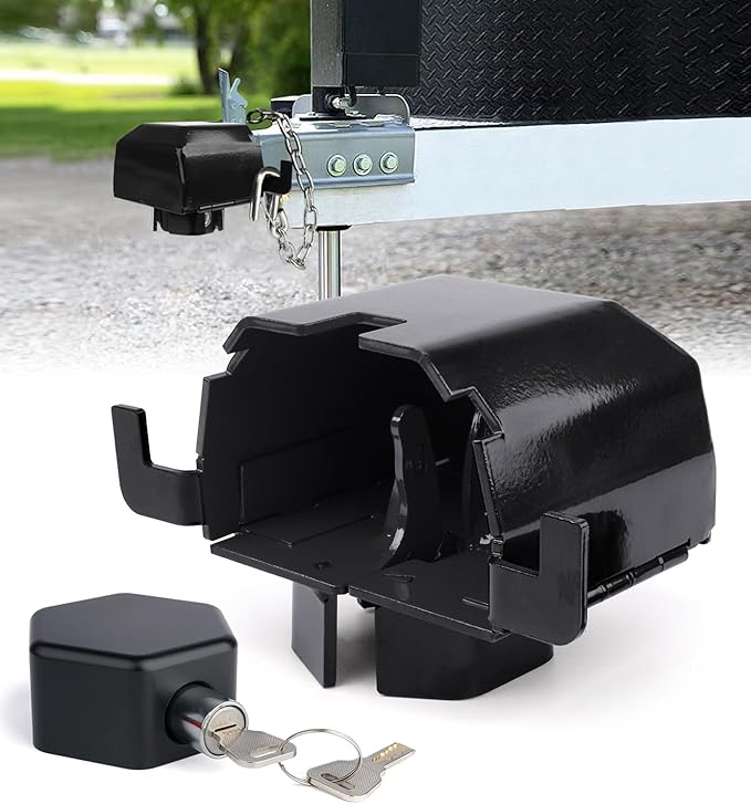 Anti-Theft Trailer Hitch Lock, Heavy-Duty Steel Trailer Lock
