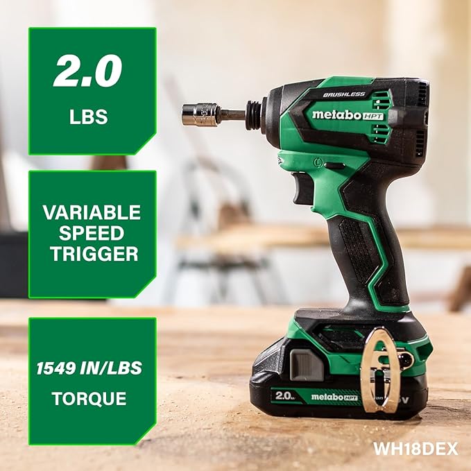 Metabo HPT 18V MultiVolt™ Cordless Driver Drill, Impact Driver, Reciprocating Saw, and Torchlight 4-Pc Combo Kit | Includes 2-18V 2.0Ah Batteries | Lifetime Tool Warranty | KC18DEX4