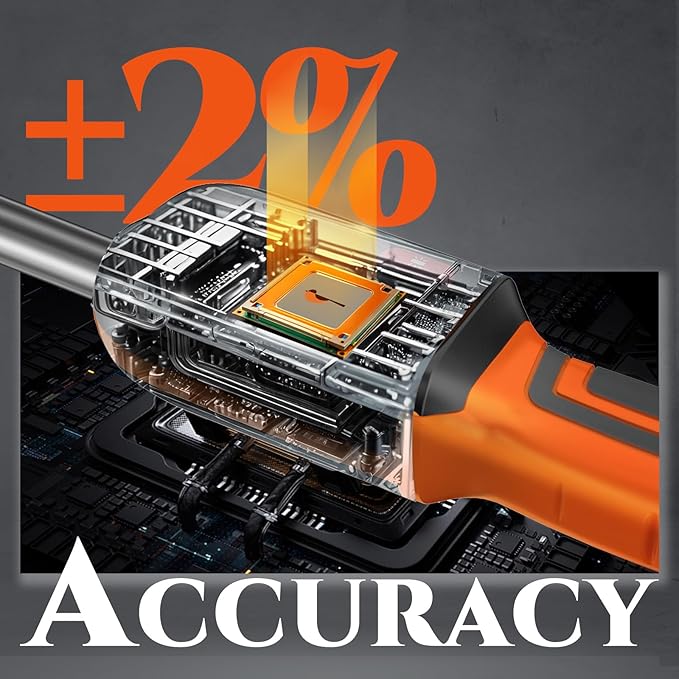 SUZUME Digital Torque Wrench (12.5-250.9 Ft. Lb/ 17-340.2 N.m) ±2% High Accuracy Digital Torque Wrench 1/2 Drive Dual-Direction Adjustable Torque Wrenches Digital with Buzzer and LED Flash