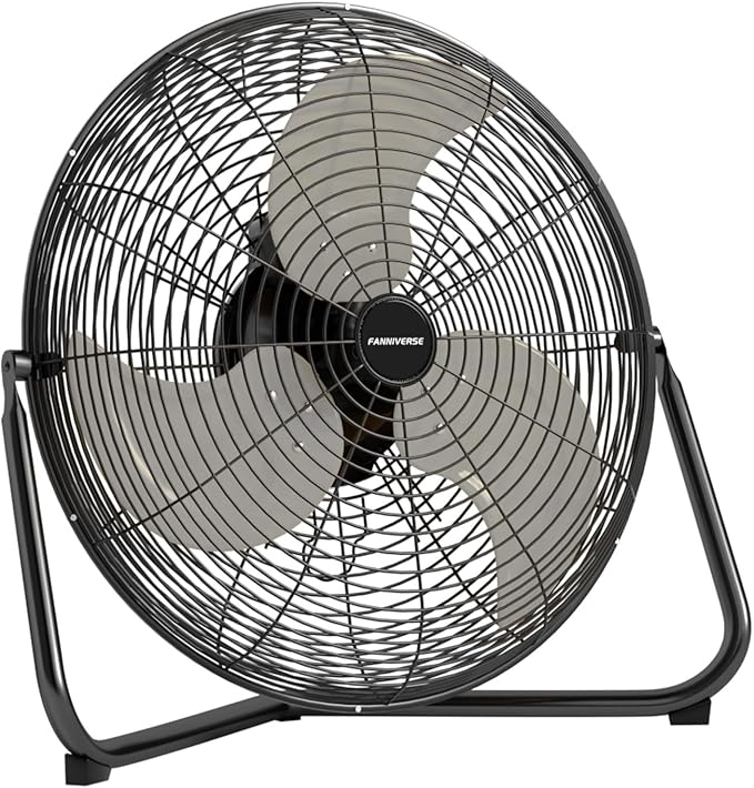 20 Inch Floor Fan Pro Series - High Velocity Floor Fan for Commercial, Residential, Warehouse, Covered Patio, Shop, Garage, Barn, 3 Speed 360-Degree Tilt 5300 CFM UL Safety Listed