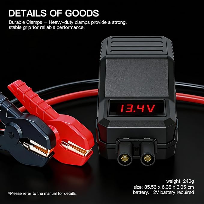 MEGAWISE Smart Jump Starter Cable | Heavy-Duty Battery Booster Clamp with Safety Protection & LED Indicator | Compatible with MEGAWISE and other brand Jump Starter Unit