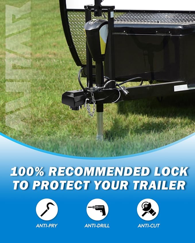Anti-Theft Trailer Hitch Lock, Heavy-Duty Steel Trailer Lock