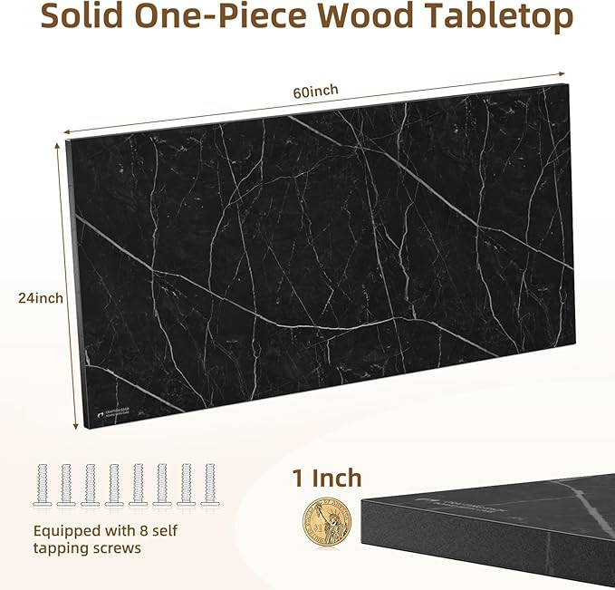 Universal Solid One-Piece Wood Table Top, 60"x24"x1" Workbench Top - Rectangular Particle Board for Standing Desk, Home Office Desk Countertop DlY, Washer Dryer, Coffee, Bar Tabletop