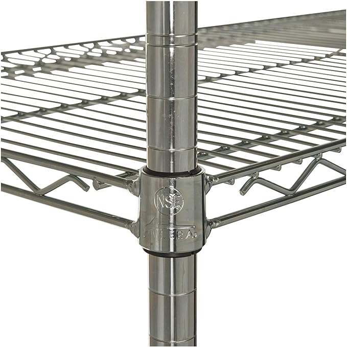Alera ALE Industrial Heavy-Duty Wire Shelving Starter Kit, 4-Shelf, 48w x 18d x 72h, Silver
