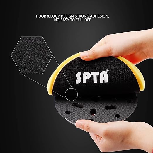 Yellow T80 High-Cut Foam Polishing Pad, SPTA 1Pc 7.5 Inch Face for 7 Inch 180mm Backing Plate Compound Buffing Sponge Pads for Car Buffer Polisher Compounding, Polishing and Waxing - FPTSS7Y