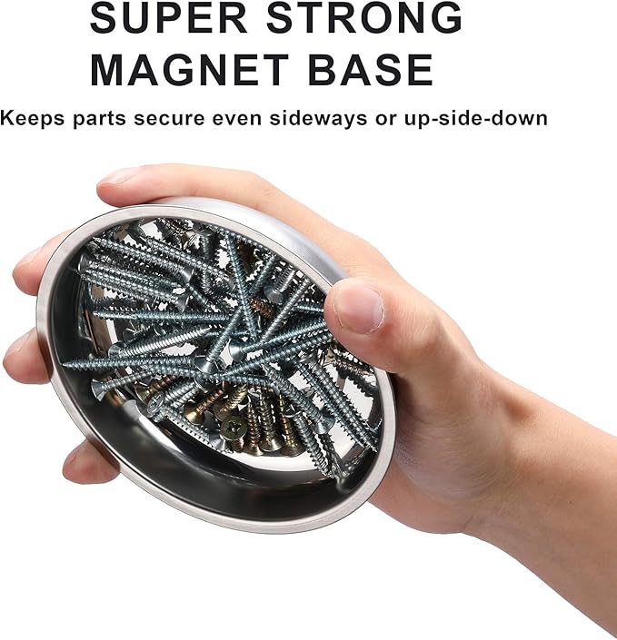 Mayouko 3-Piece Round Magnetic Trays Set, 3" 4" 6", Trays Tool Holder for Screws and Tools