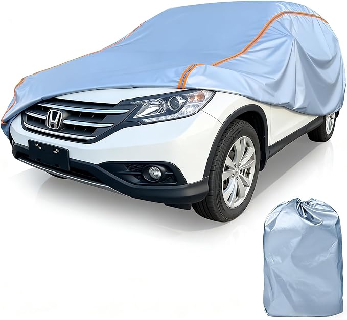 INTISAM Car Cover Waterproof All Weather 5 S Quick Install for Honda CRV,Toyota RAV4,Nissan Rogue,Tesla Model Y,Subaru Forester Automobiles Universal Fit SUV/MPV Length 181-190 in. 6-Layer 500D Cover