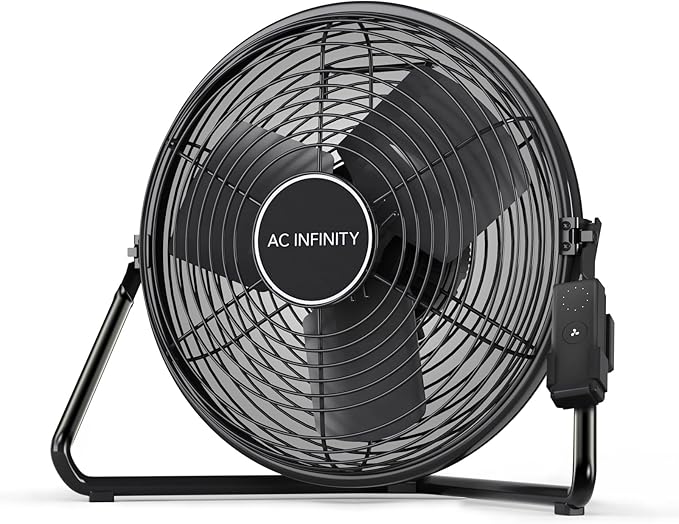 AC Infinity CLOUDLIFT S14, Industrial Wall Fan 14” with Wireless 10-Speed Controller, EC-Motor High-Velocity Shop Fan Floor Stand or Wall Mount, for Hydroponics, Greenhouses, Workshop Circulation